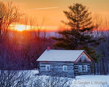 Log Cabin At Sunrise_33675-8.jpg - Photographed near Perth, Ontario, Canada.